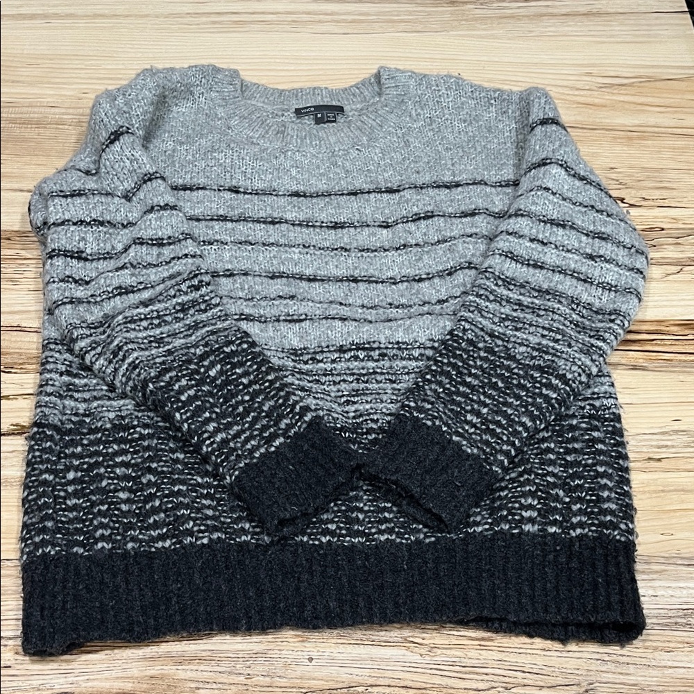 Vince Gray and Black Striped Sweater